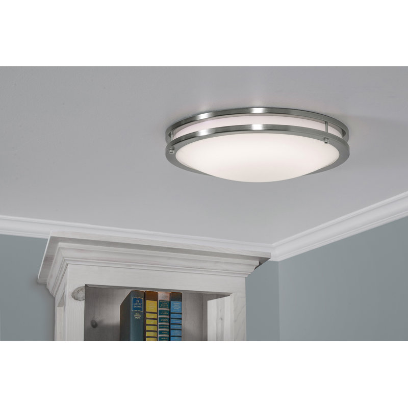 Coletti Flushmount - Satin Nickel, 3.5" H x 18" W x 18" D