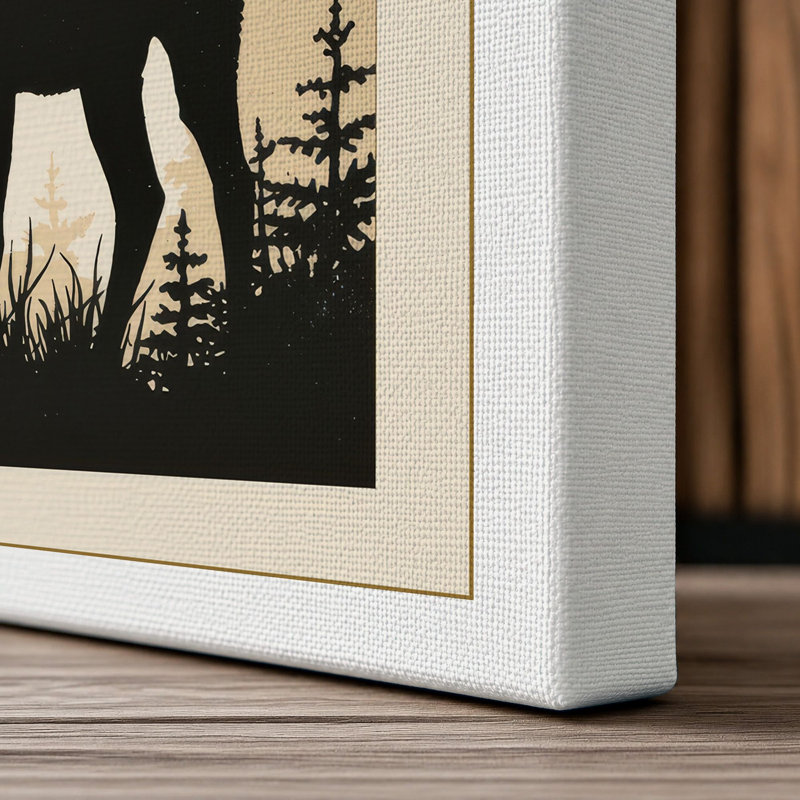 Silent Elk Scandinavian - Wrapped Canvas, 36x24 - 91.4 x 61.0 cm, White Border