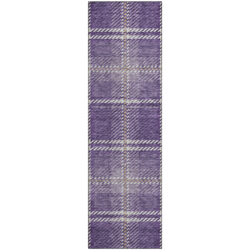 Premium Machine Washable Prisco Purple Rug, Runner 2'3" x 7'6"