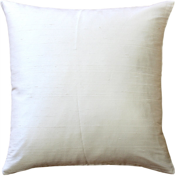 Sankara Silk Throw Pillow, 16" H x 16" W x 5" D, Ivory