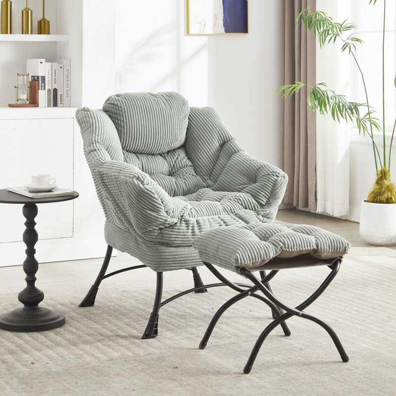 Fauteuil Lazy, Tissu vert pâle