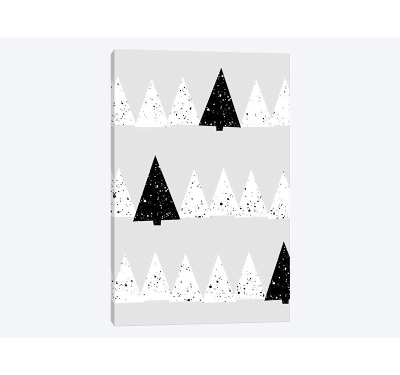 « snowy forest » par mareike böhmer, impression sur toile tendue, H 60 po x l 40po x P 1,5 po, Toile encadrée noire