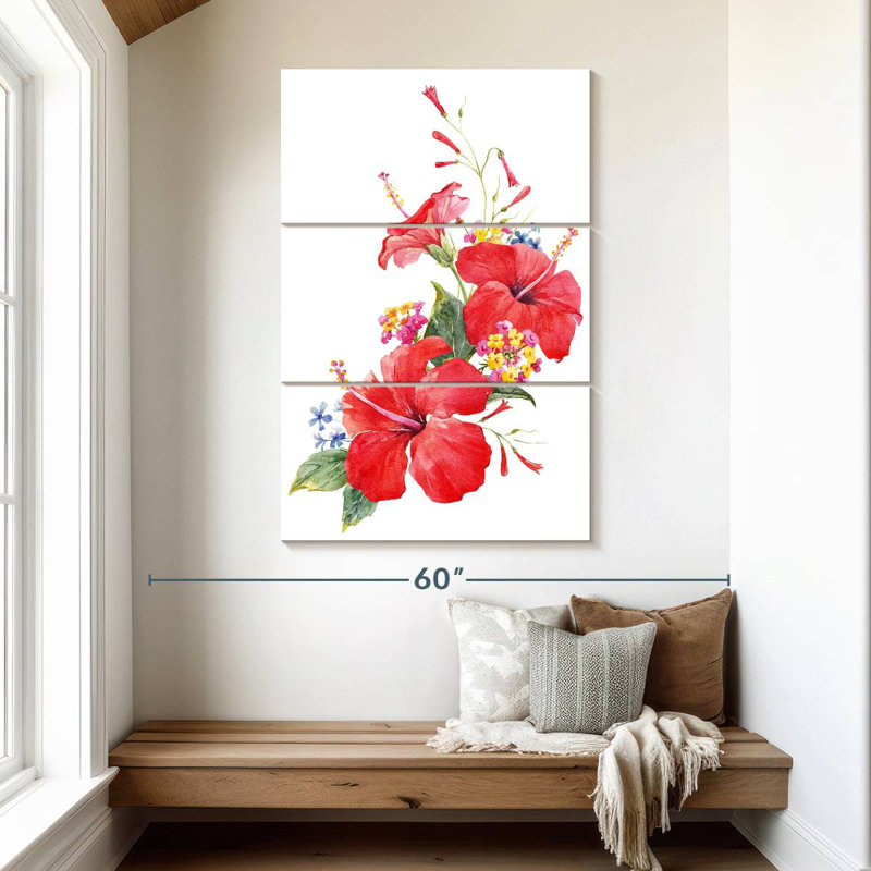 Harnek Exotic Hibiscus, 50" H x 32" W