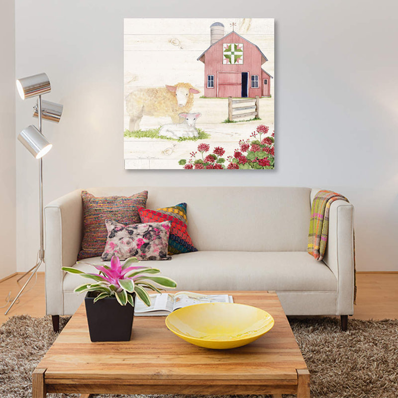 « life on the farm ii », reproduction sur toile, H 12 po x l 12 po x P 0,75 po, Toile tendue, Pas de tapis