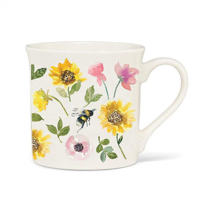Tasse évasée tournesols et abeilles