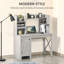 Bureau d'ordinateur avec huche et armoire, bureau à domicile avec rangement-106959560