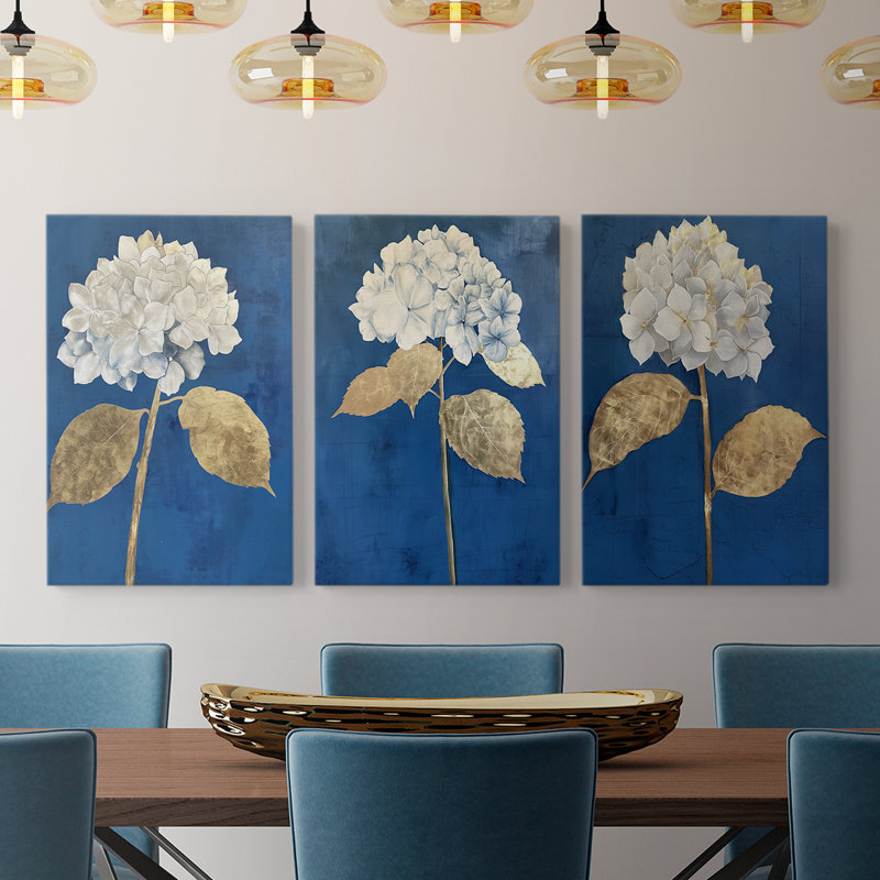 Étude florale XXIX Series - Ensemble de 3 toiles tendues avec châssis - Prêt à être accroché, H 27 po x l 18 po