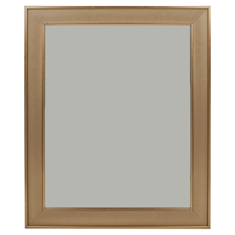 Hollins Solid Wood Rectangle Mirror, Gold