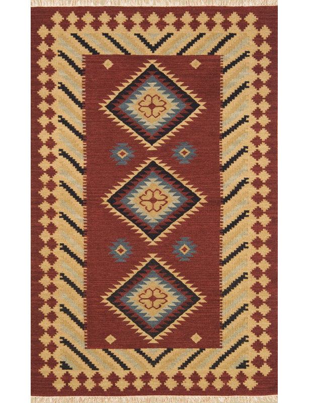 ProGarage Wool Southwestern Indoor Rug, Rectangle 5' x 8'