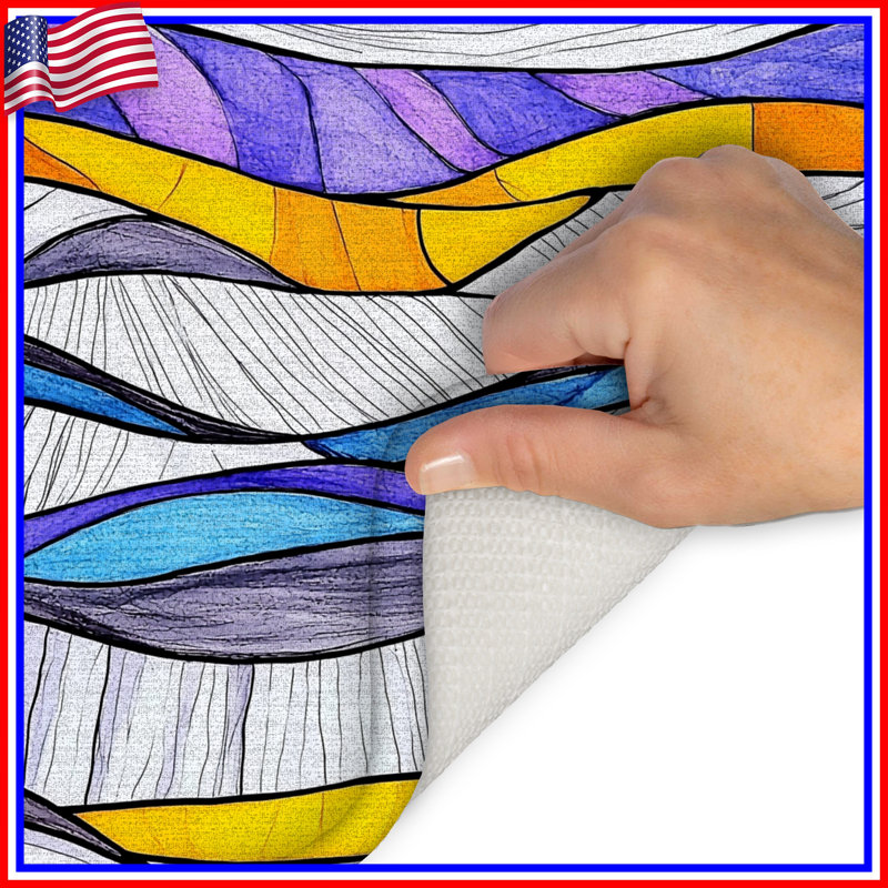 Tapis de bain abstrait, L 24 po x L 17 po