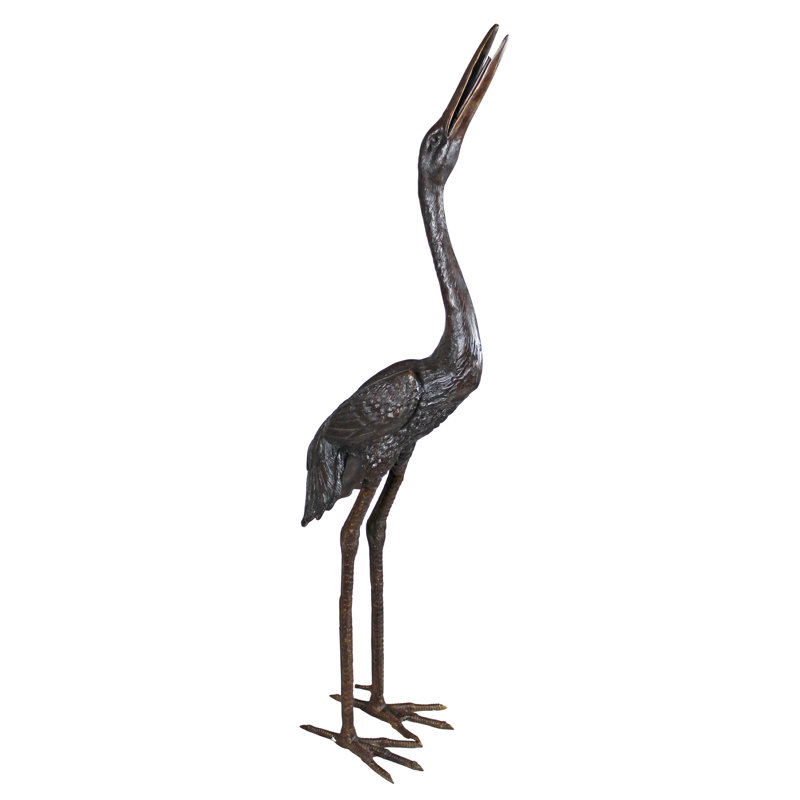 Large Heron Head High Cast Garden Statue