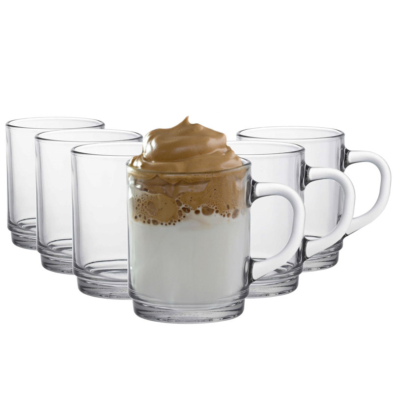 Duralex - Versailles Glass Coffee Mugs - 260ml Cups for Tea, Hot Drinks, 12, Clear