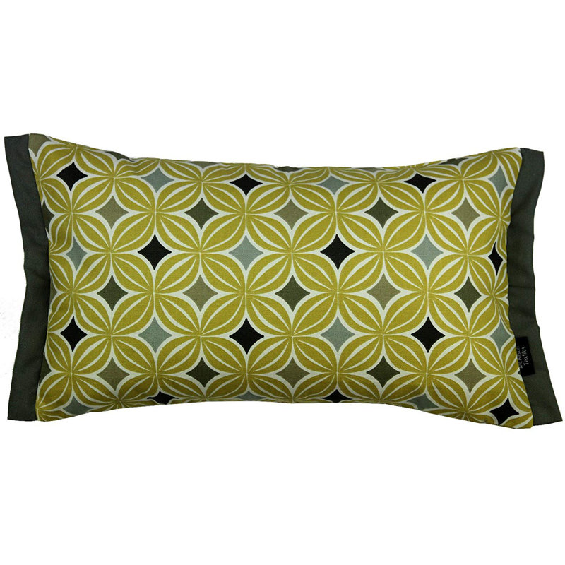 Amethy Geometric Rectangular Cushion, 30 x 50cm, Ochre Yellow