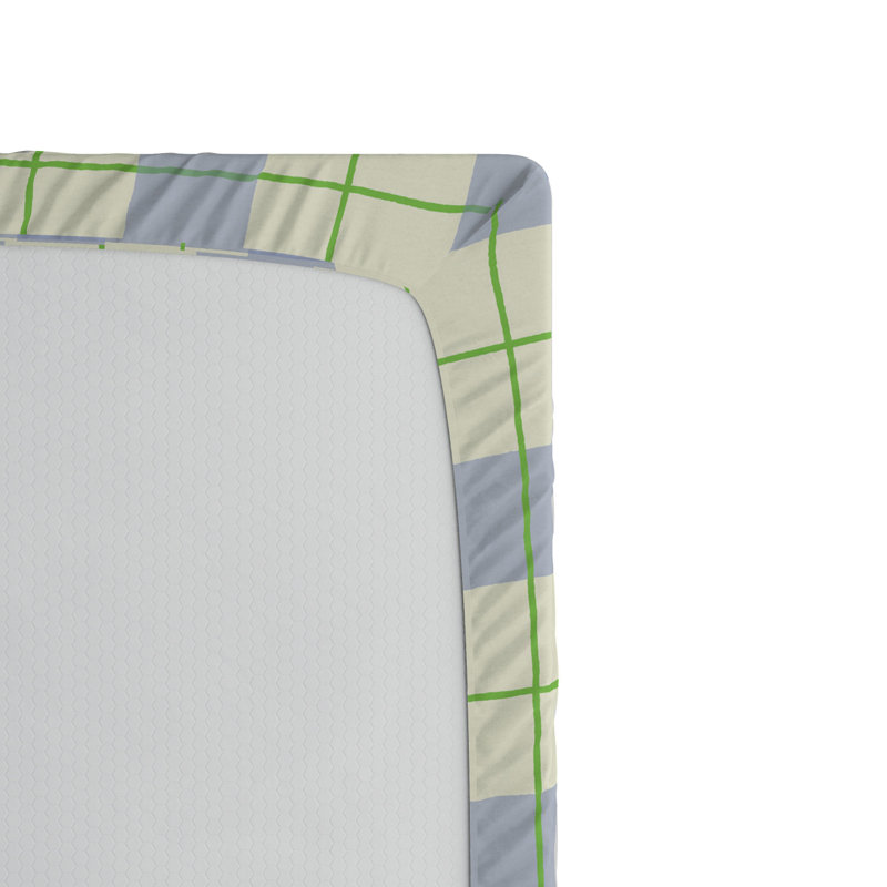 Microfiber Striped Fitted Sheet, Twin XL Fitted Sheet, Gray Plaid