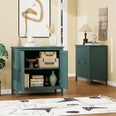 Vintage Sideboard Cabinet With Carved Roman Column Legs, Hidden Storage Compartments, Reinforced Structure, Raised Base For Easy Cleaning, For Living & Dining Room