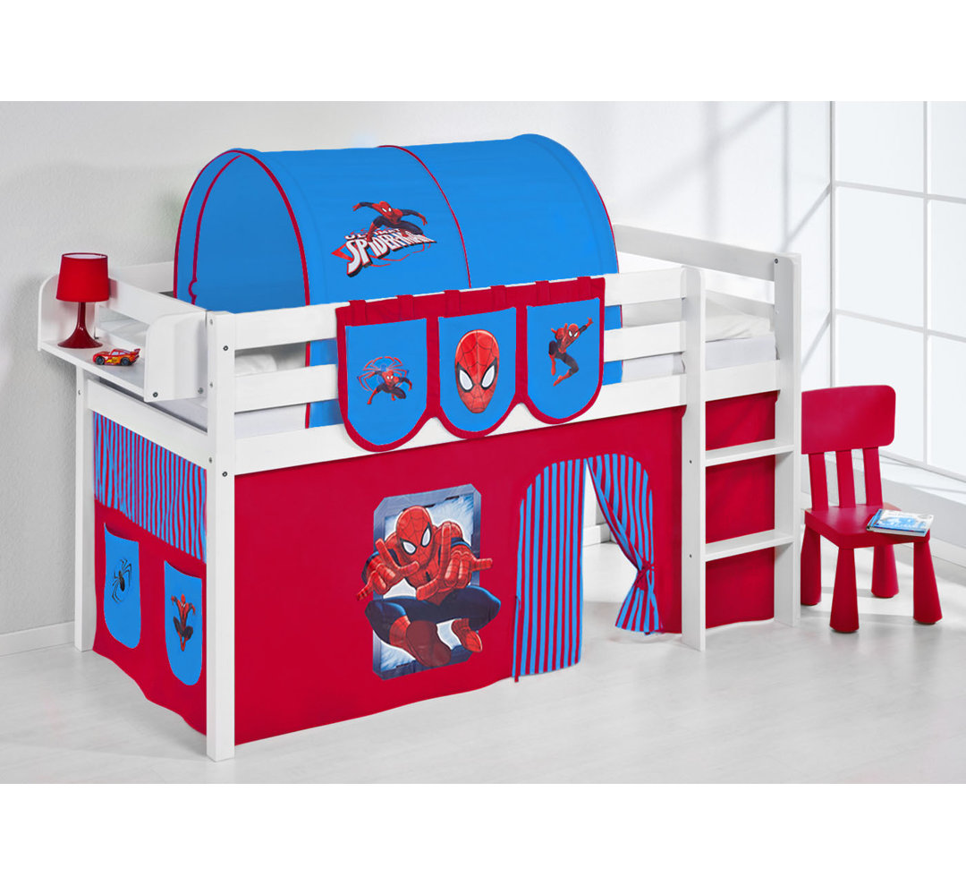 Spiderman Mid Sleeper Bed with Curtain