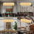 Monzerat 12 - Light Rectangular Alabaster Kitchen Island Gold Chandeliers(Bulbs Included)-553085002