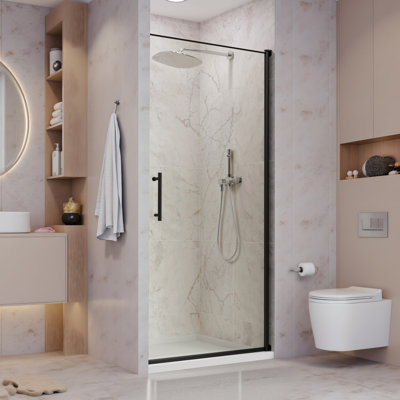 34”Wx72 “h Frameless Pivot Shower Door 1/4” Tempered Glass