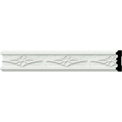 Endurathane Sofia Chair Rail, 1 3/4"H x 1/2"P x 94 1/2"L, (3 3/8"Repeat), Factory Primed