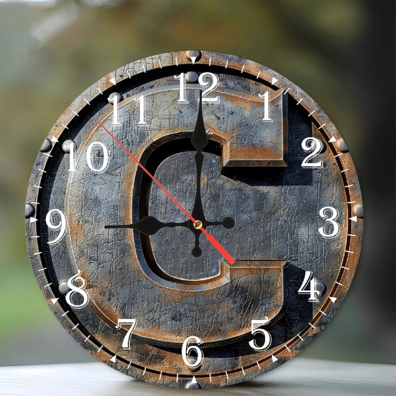 Horloge murale en bois 10 po, mouvement silencieux, à piles (piles AA non incluses), décor artistique, parfait pour les décorations