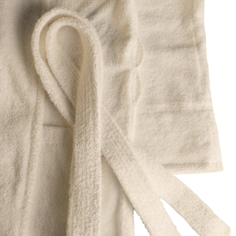 Peignoir mi-mollet 100% coton éponge avec poches, G / TG, Ivoire / crème masculin