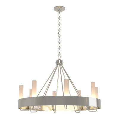 Banded 8 - Light Unique / Statement Wagon Wheel Chandelier