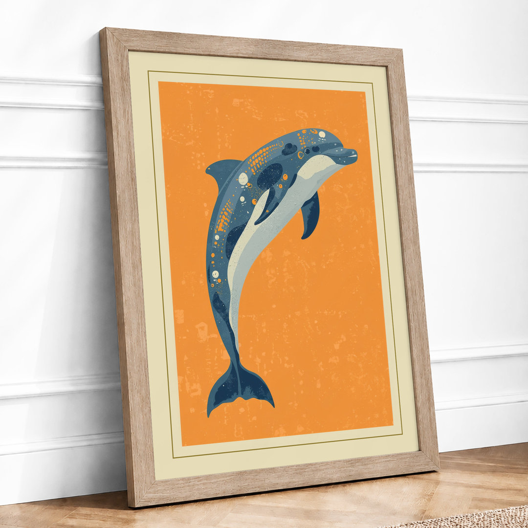 Leaping Dolphin Coastal - Framed Print
