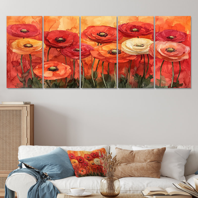 Kelliher - Renoncule - Art mural, H 32 po x l 80 po, 5