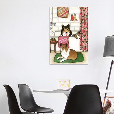 Showering Shelties by Jamie Morath - Print on Canvas