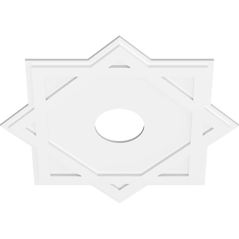 34"OD x 7"ID x 18 3/4"C x 1"P Axel Architectural Grade PVC Contemporary Ceiling Medallion, 1" H x 34" W x 34" D
