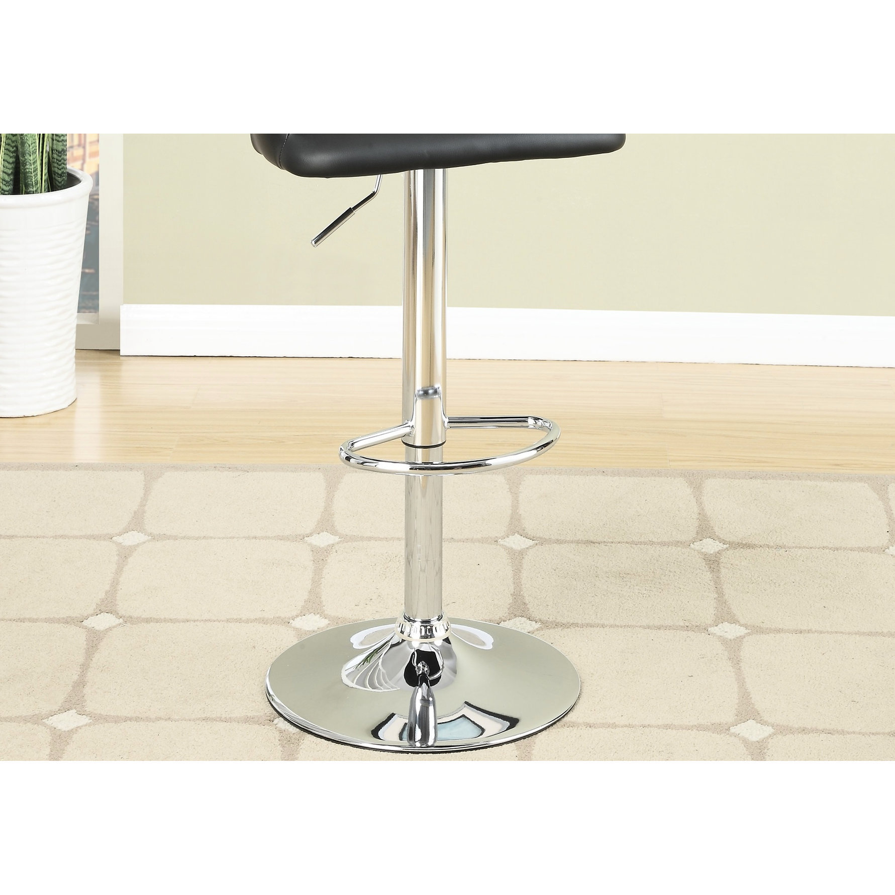 Orren Ellis Adjustable Height Dining Room Bar Stools Of 2, Black Faux ...