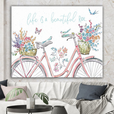 «Spring Bike Bouquet», reproduction d'art sur toile tendue