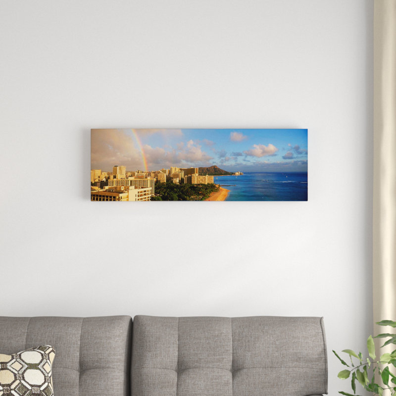 «Diamond Head, Honolulu», reproduction de photo sur toile, H 24 po x l 72 po x P 1,5 po, Toile tendue