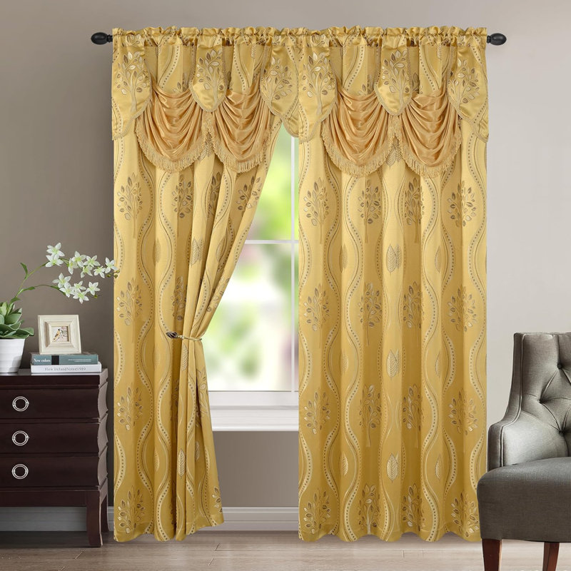 Jacquard Curtain Panel Set