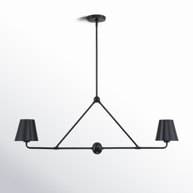 Kinston 2 Light Metal Dimmable Linear Chandelier