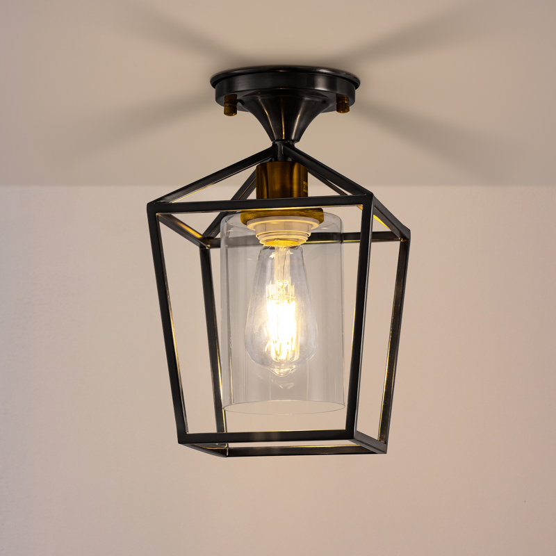 Luminaire encastré Crattic Lantern, Noir mat / Or, H 9,45 po x l 7,09 po x P 7,09 po