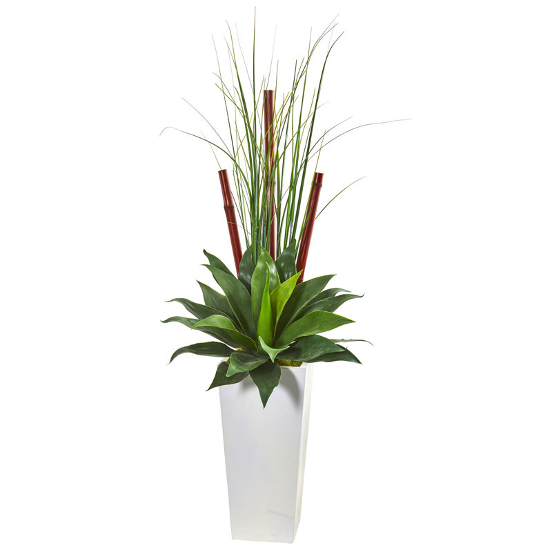 Plante succulent agave artificiel en pot de fleurs