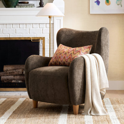 Reshami Wing Back Fabric Upholstered Accent Chair