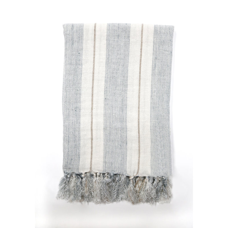 Laguna Knitted Blanket, Gray/Natural, Queen