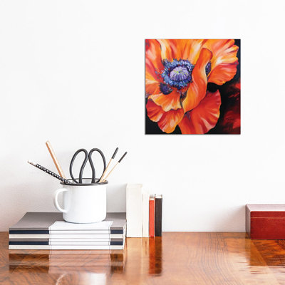 Heart Of A Red Poppy by Marcia Baldwin - Wrapped Canvas Print