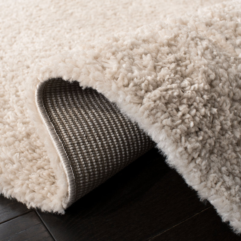 Peake Solid Colour Area Rug, Rectangle 91 x 152 cm, Beige