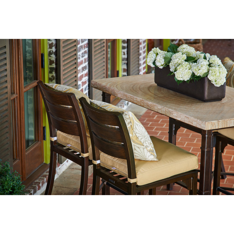 San Marco - Outdoor Dining Table w/ Sandstone Top & Hand Painted Aluminum Base
