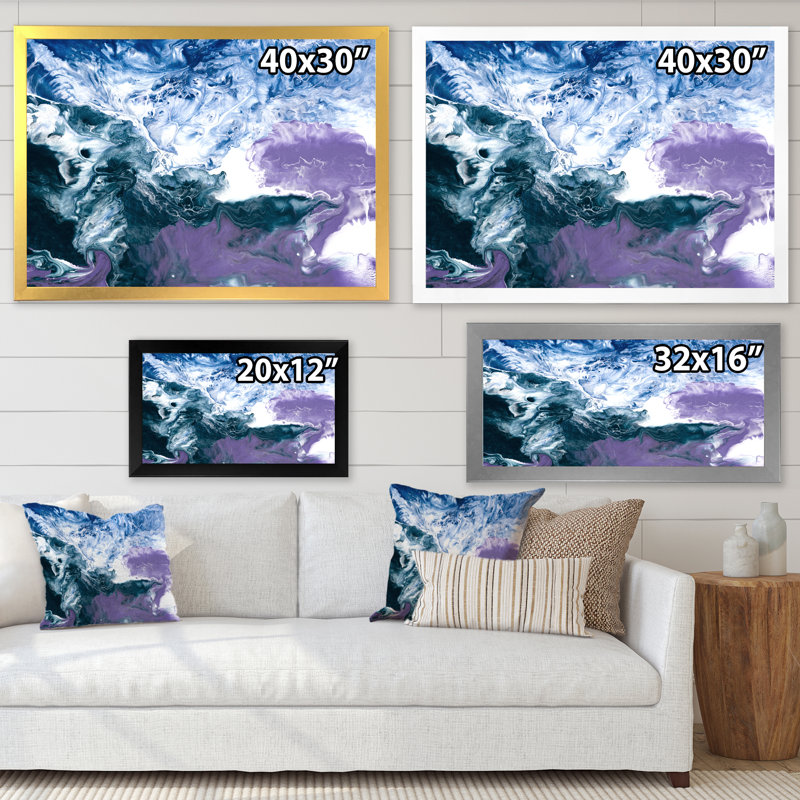 «Blue and Violet», impression sur toile, H 34 po x l 44 po x P 1,5 po, Cadre photo blanc