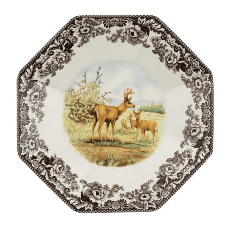 Plateau octogonal 14 po Spode Woodland
