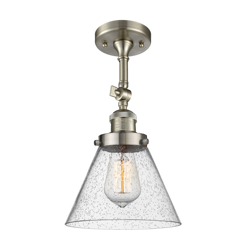Appliquee à bras 1 lumière cône Aldona, Nickel satiné brossé