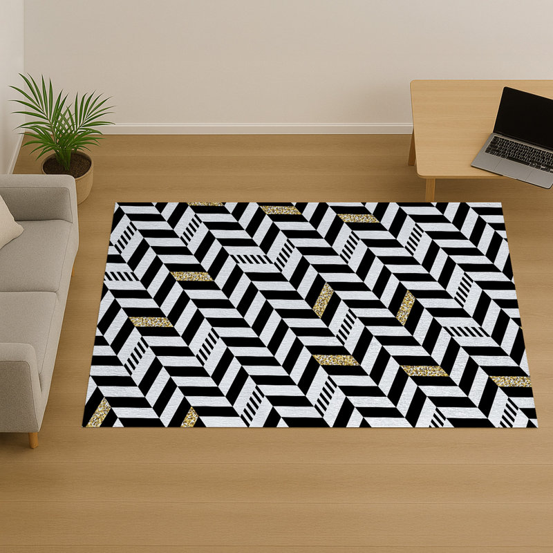 Geometric Area Rug, Rectangle 140 x 200 cm