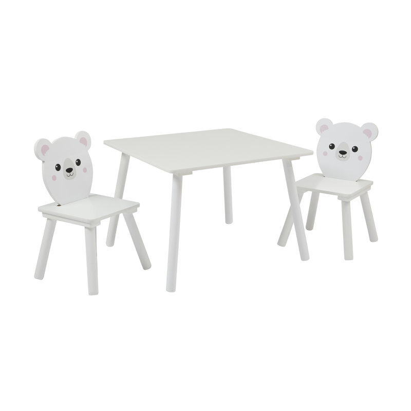 Kids Bear Table and Two Chairs Set