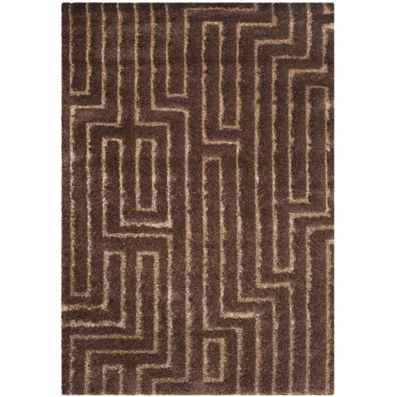 Woodstock Shag Hand Tufted Dark Brown Rug 