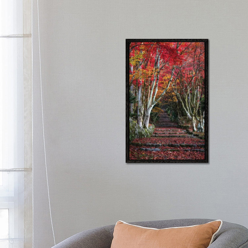 Autumn In Japan XXVIII by Daisuke Uematsu - Print on Canvas, 66.04cm H x 45.72cm W x 3.81cm D, Black Framed