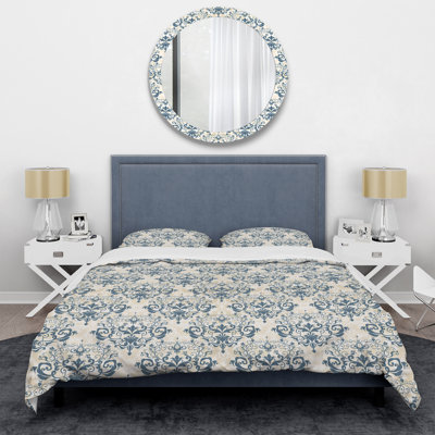 Blue Damask - Patterned Duvet Cover Set